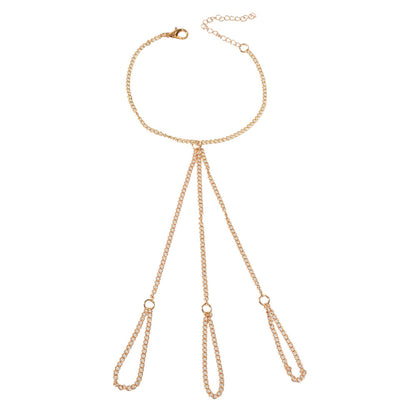 Hiphop Jewellery Statement Slave Bracelet Women Solid Chain Hand Accessories-4