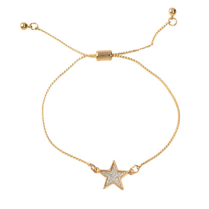 Gold Colour Chain Star Charm Adjustable Bracelet Girls Teens Accessories Jewelry-4