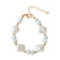 Textured Jewellery Pearl White Purple Beads Bracelet Wedding Party Accessories-5