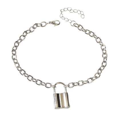 Foot Beach Jewellery 1pc Punk Silver Lock Charm Barefoot Sandals Ankle Bracelet-3