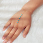 Trendy Jewelry Gold Silver Chain Turquoise Boho Chic Slave Bracelet with Finger-0