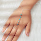 Trendy Jewelry Gold Silver Chain Turquoise Boho Chic Slave Bracelet with Finger-1