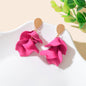 1pair Elegant Flower Petal Dangle Earrings for Women Daily Dating Party Jewelry-1