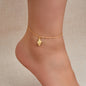 Gold Color Adjustable Conch Charm Anklet Ocean Beach Chain Holiday Foot Jewelry-0