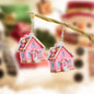 New Arrival Christmas Sweet Acrylic Pink House Dangle Earrings New Year Party Festival Gift Jewelry-0