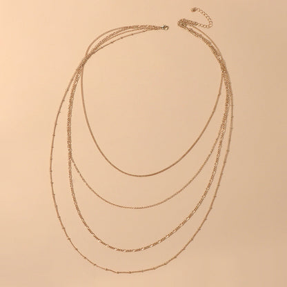 Gold Multi-layer Chain Necklace Boho Women Party Jewellery Accessories Choker-1