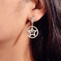 Luxurious Full Rhinestone Star Circle Dangle Hypoallergenic Pierced Earrings-0