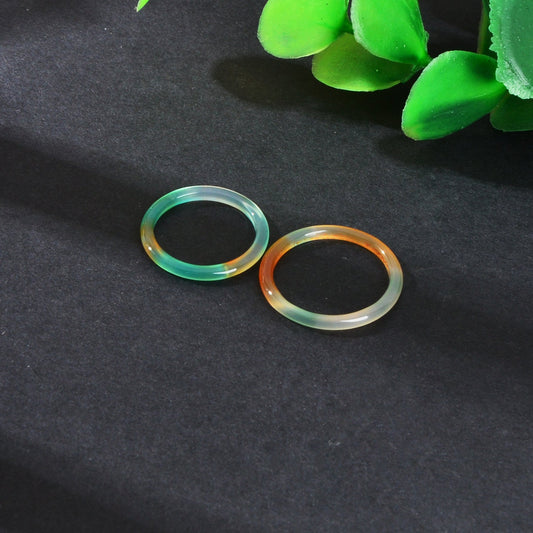 2 pcs Multi-colored Stackable Transparent Trendy Multiple Midi Finger Ring Set-1