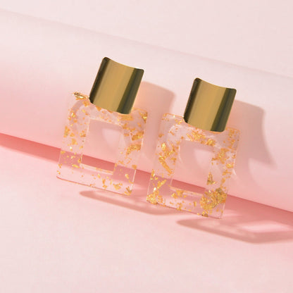 Multiple Clear Rectangle Geometric Unique Transparent Resin Party Earrings-1