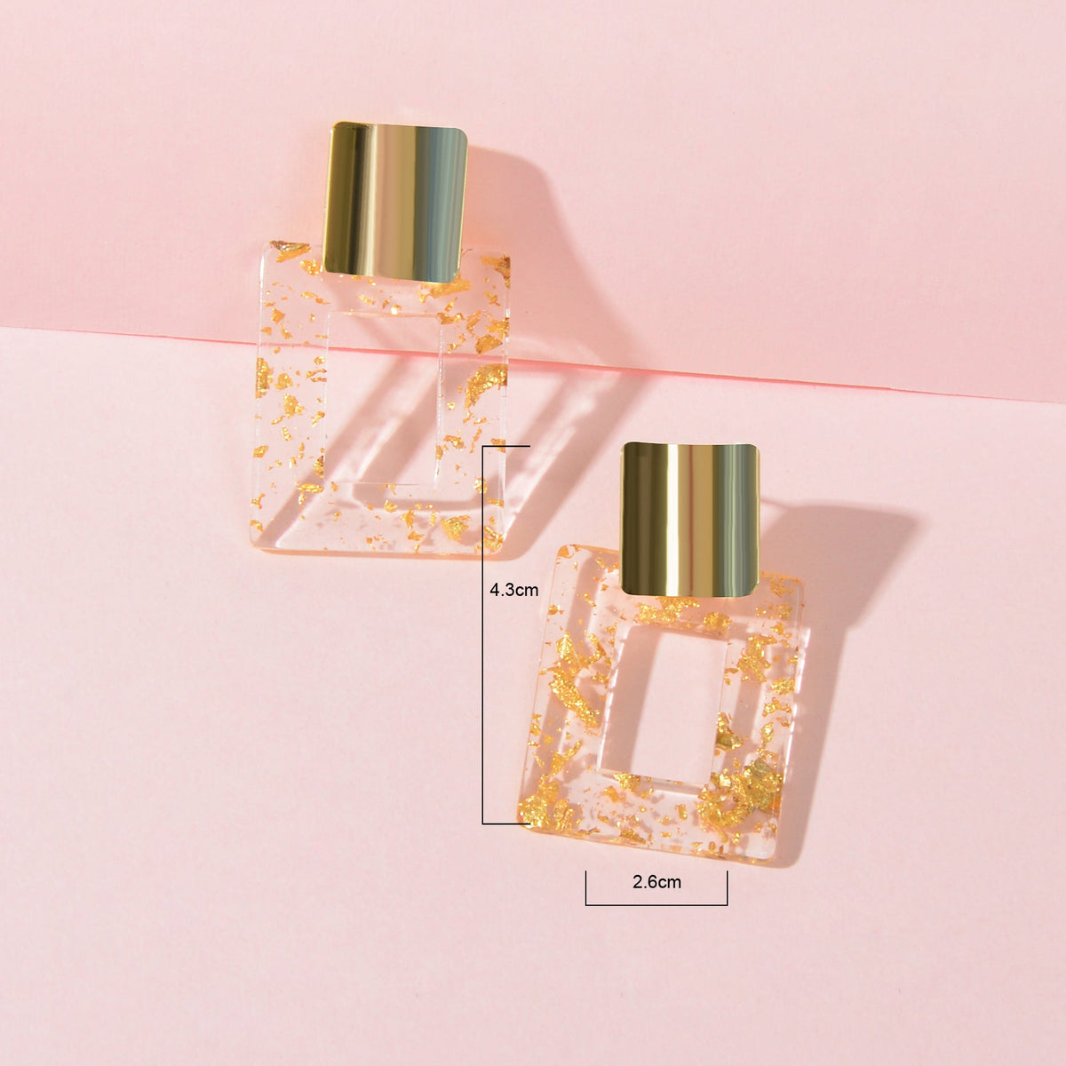 Multiple Clear Rectangle Geometric Unique Transparent Resin Party Earrings-3