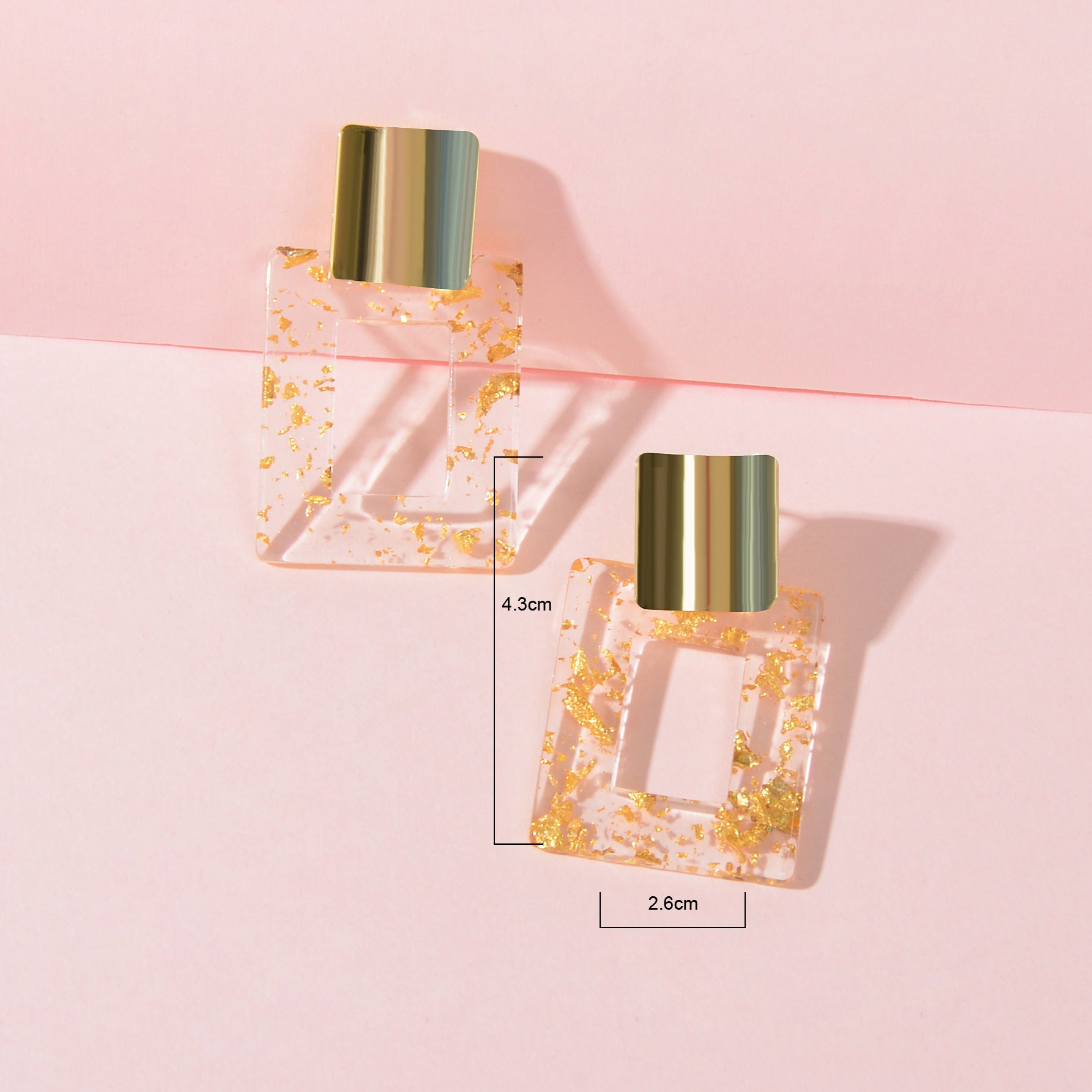 Multiple Clear Rectangle Geometric Unique Transparent Resin Party Earrings-3