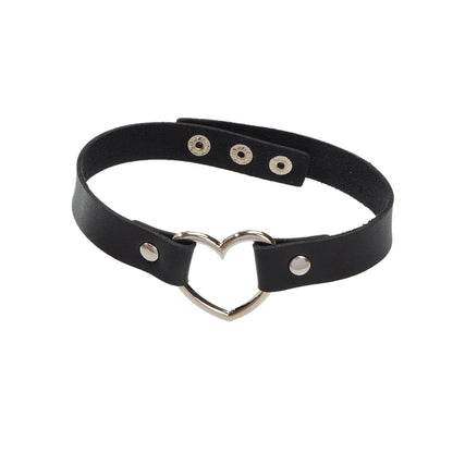 Punk Gothic Leather Love Heart Choker Collar Buckle Necklace Teens Stunning Gift-1