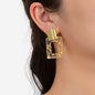 Multiple Clear Rectangle Geometric Unique Transparent Resin Party Earrings-0