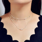 2pcs Female Jewellery Gold Silver Chain Beads Pearl Necklace Fashion Accessories-0