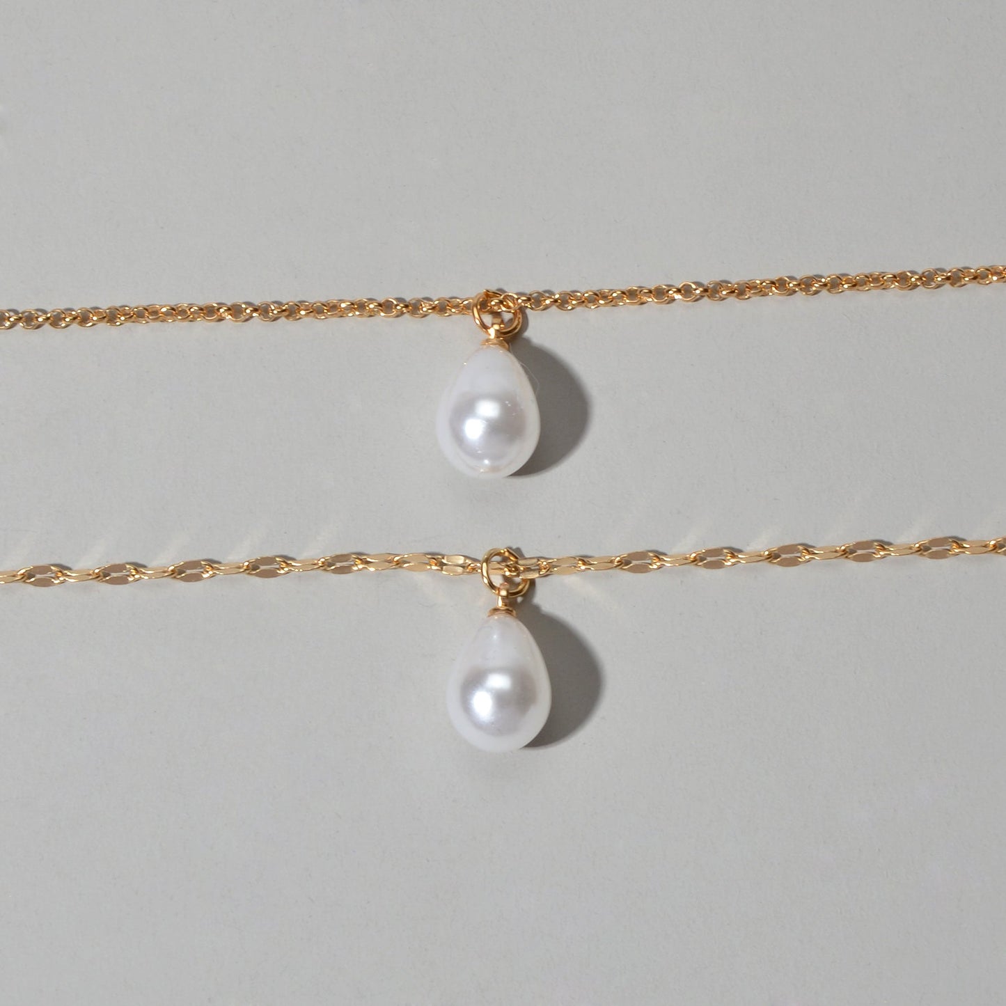 Fashion Double-layer Gold Chain Imitation Pearl Pendant Necklace Gift Jewelry-4