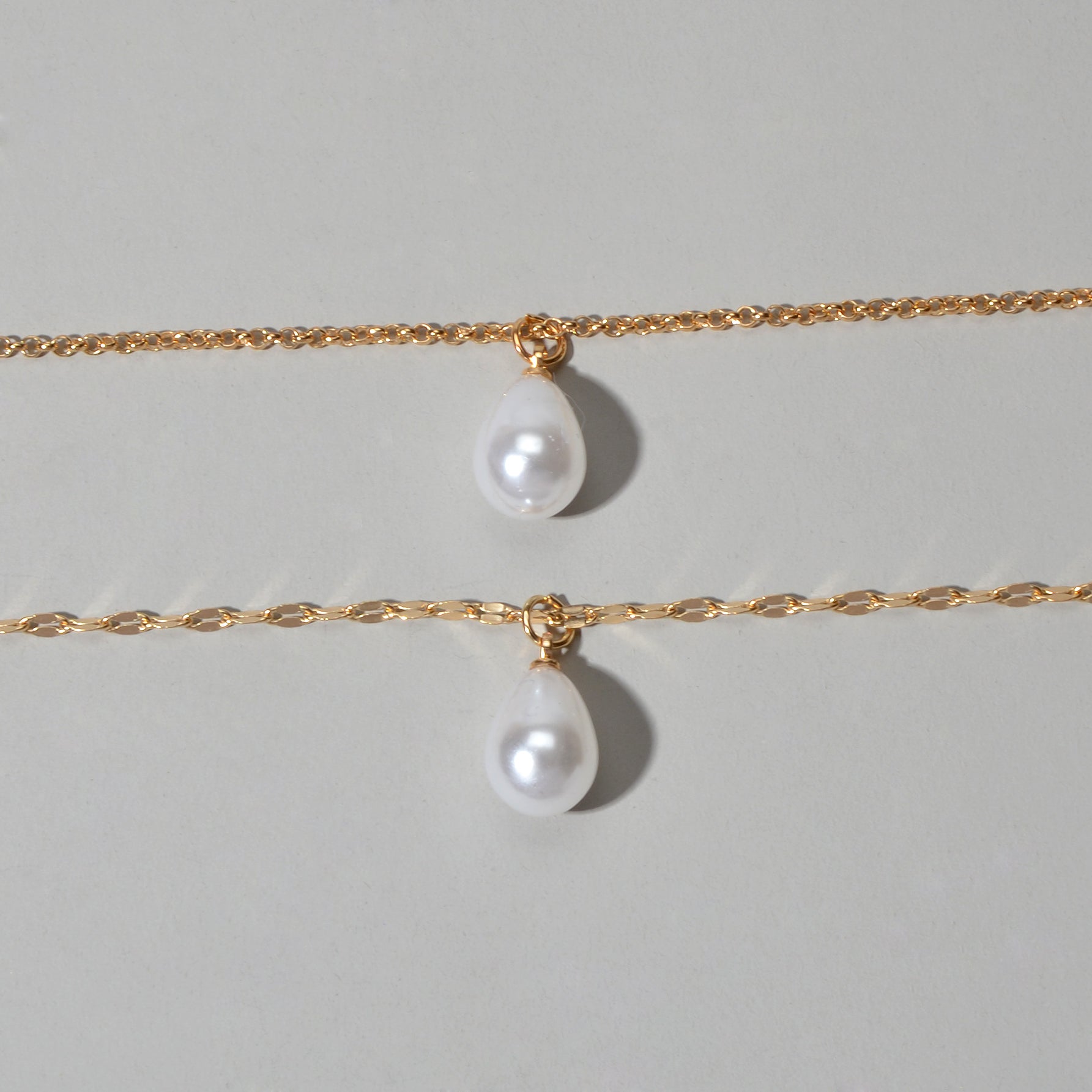 Fashion Double-layer Gold Chain Imitation Pearl Pendant Necklace Gift Jewelry-4
