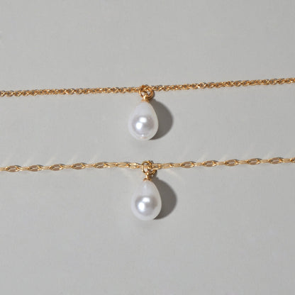 Fashion Double-layer Gold Chain Imitation Pearl Pendant Necklace Gift Jewelry-4
