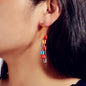 Unique Designer Hip Hop Jewellery Multi-colored Pin Star Charm Dangle Earrings-0