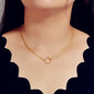 Minimalist Women Accessories Multiple Gold Popcorn Chain Circle Pendant Necklace-0