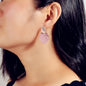 Pink Eanmel Oval Geometric Stud Pierced Trendy Earrings Women Delicate Jewellery-0