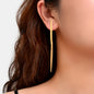 Stylish Golden Silvery Metal Long Pendant Earrings Party Daily Officework Jewelry-1