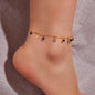 Feelontop Blue BeadsLeaf Charm Anklet Bohemia Handmade Beach Bracelet Foot Chain-0