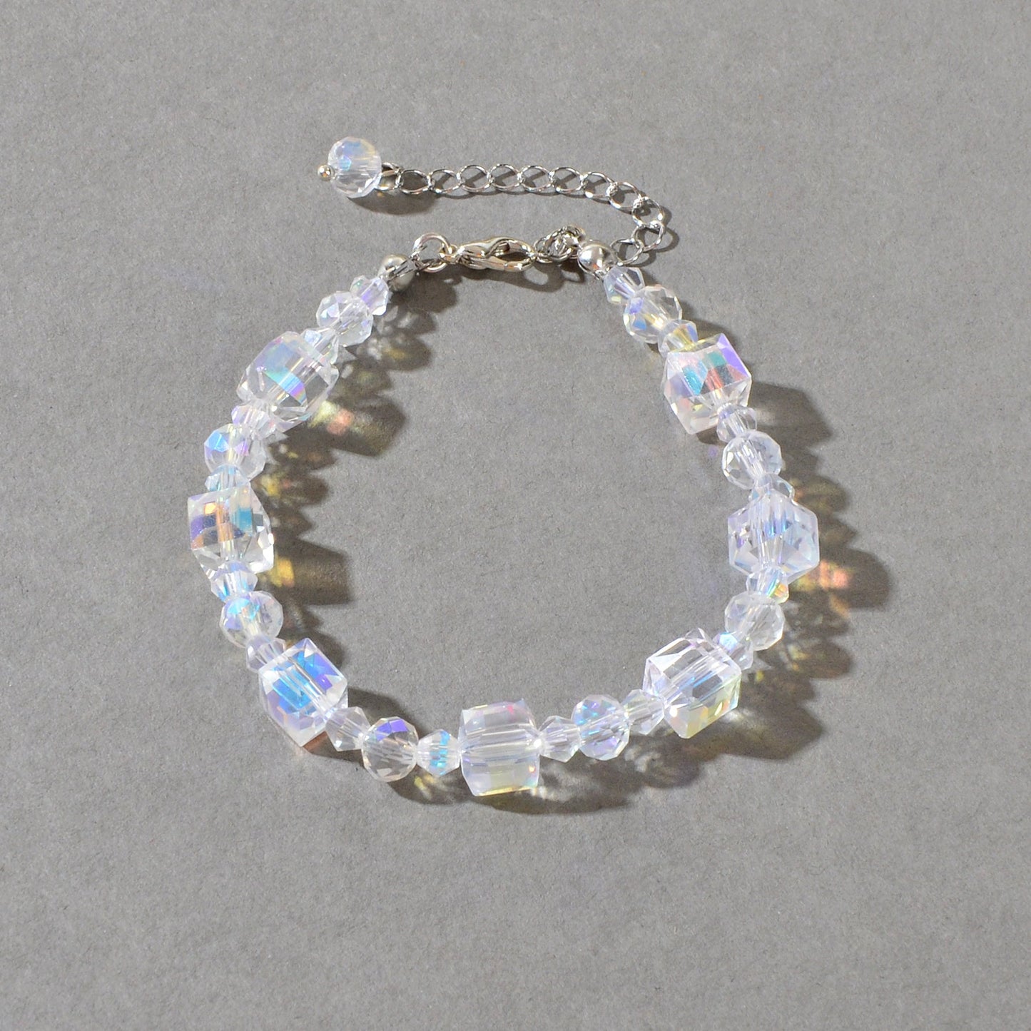 Female Jewelry Handmade Transparent Round Square Bead Bangle Bracelet Collection-1