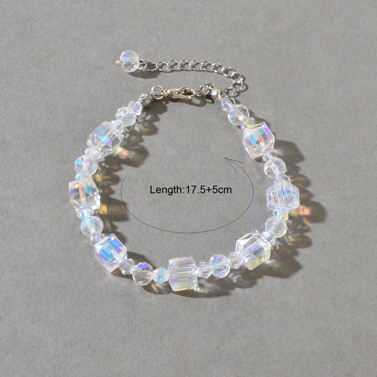 Female Jewelry Handmade Transparent Round Square Bead Bangle Bracelet Collection-2