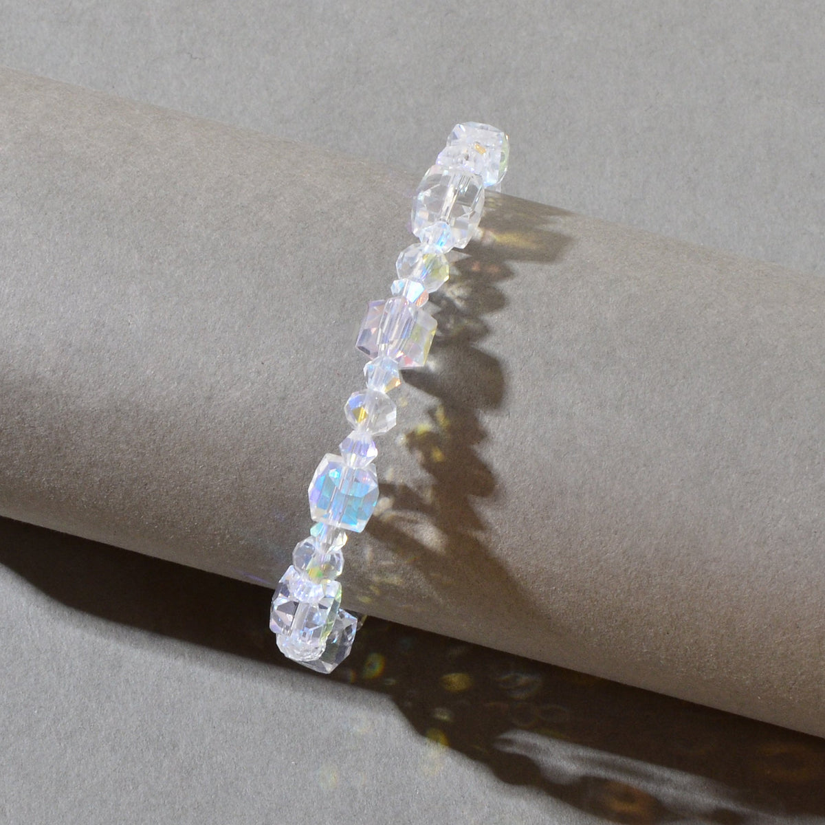 Female Jewelry Handmade Transparent Round Square Bead Bangle Bracelet Collection-3