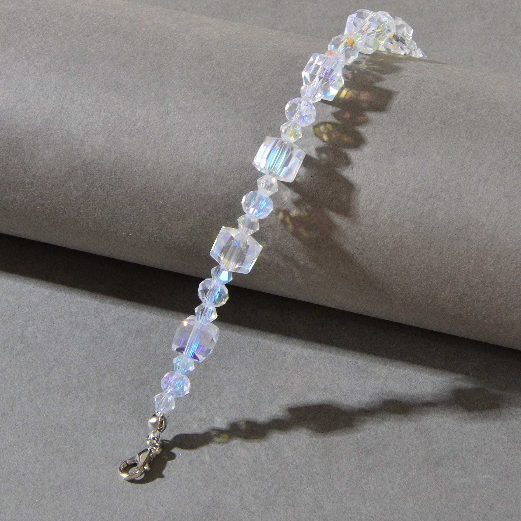 Female Jewelry Handmade Transparent Round Square Bead Bangle Bracelet Collection-4