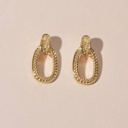 Designer Stylish Gold Circle Geometric Exaggerated Statement Stud Earrings Gift-2