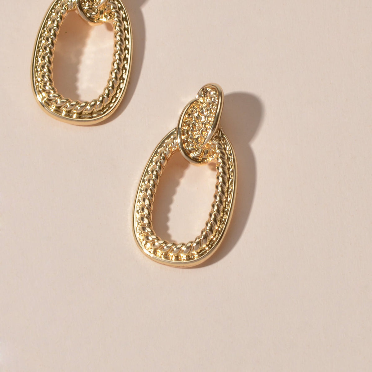 Designer Stylish Gold Circle Geometric Exaggerated Statement Stud Earrings Gift-3