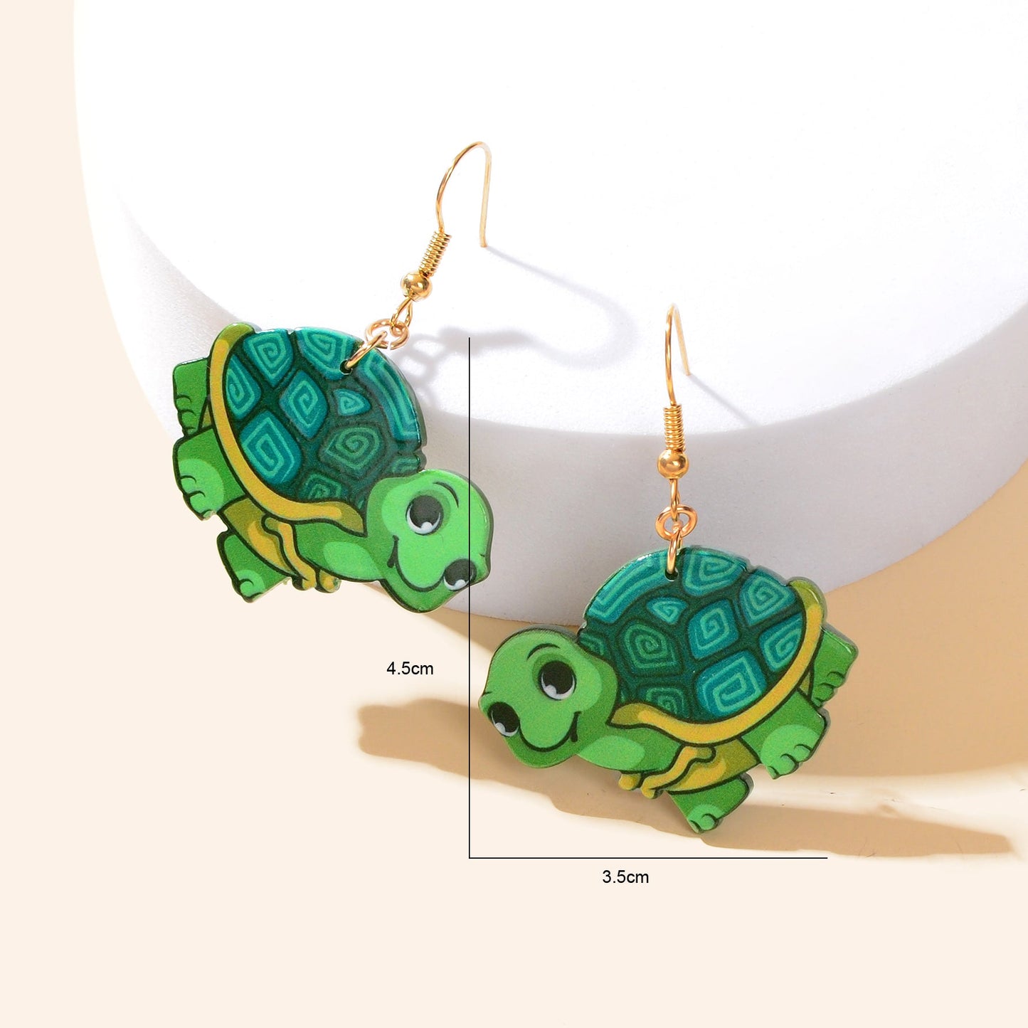Lovely Acrylic Turtle Animal Dangle Earrings Women Holiday Party Daily Jewelry-3