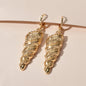 Statement Punk Designer Jewellery Gold Silver Unique Conch Dangle Hoop Earrings-1