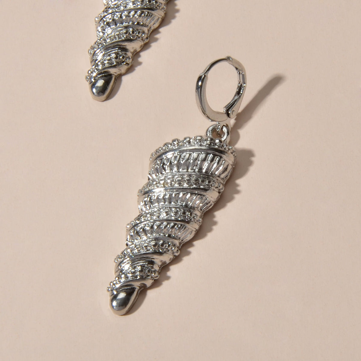 Statement Punk Designer Jewellery Gold Silver Unique Conch Dangle Hoop Earrings-4