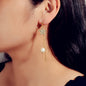 Party Decoration Women Full Rhinestone Star Long Gold Chain Pendant Earrings-0