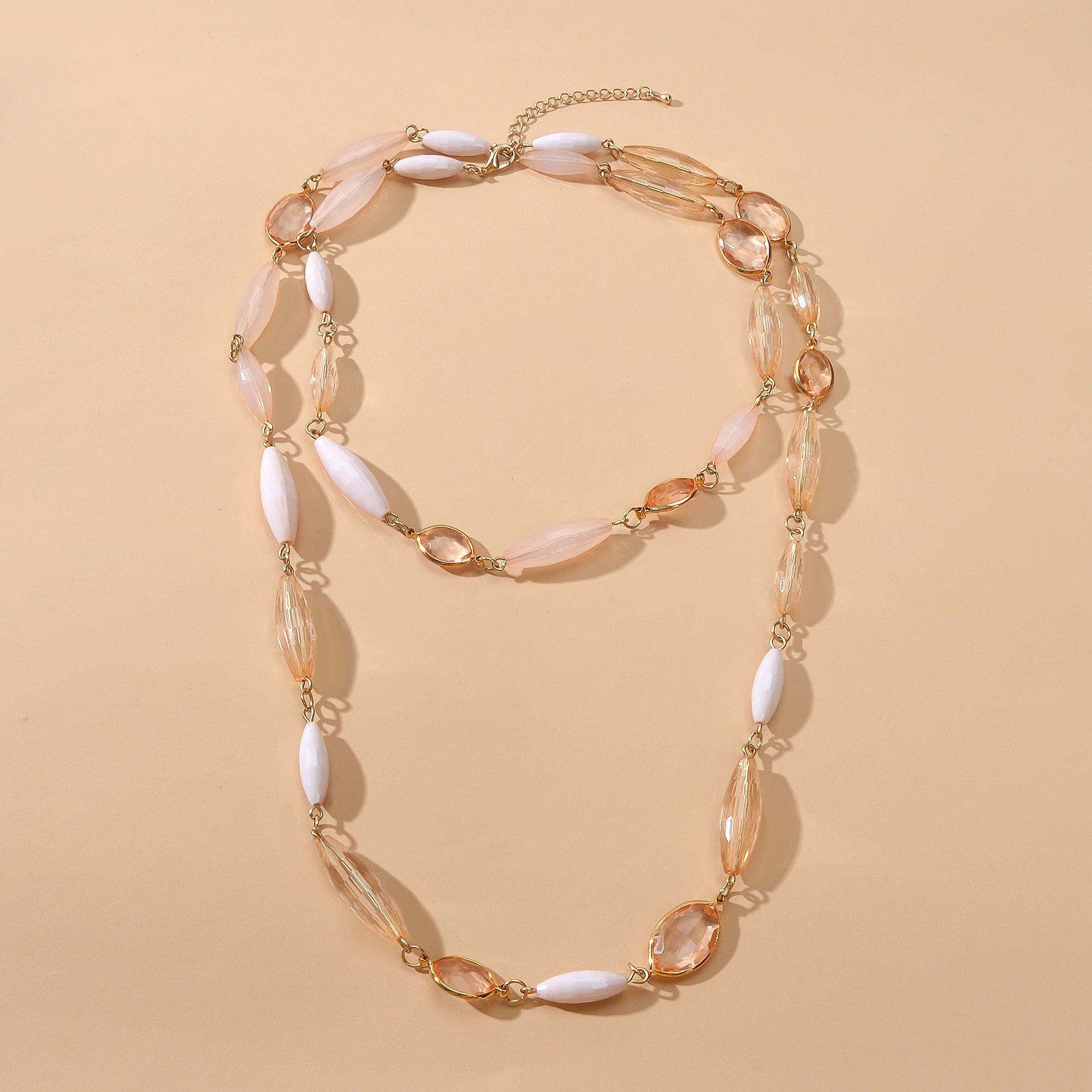 Multilayer Champagne Beads Necklace Beautiful Water Drop Clavicle Jewellery Gift-2
