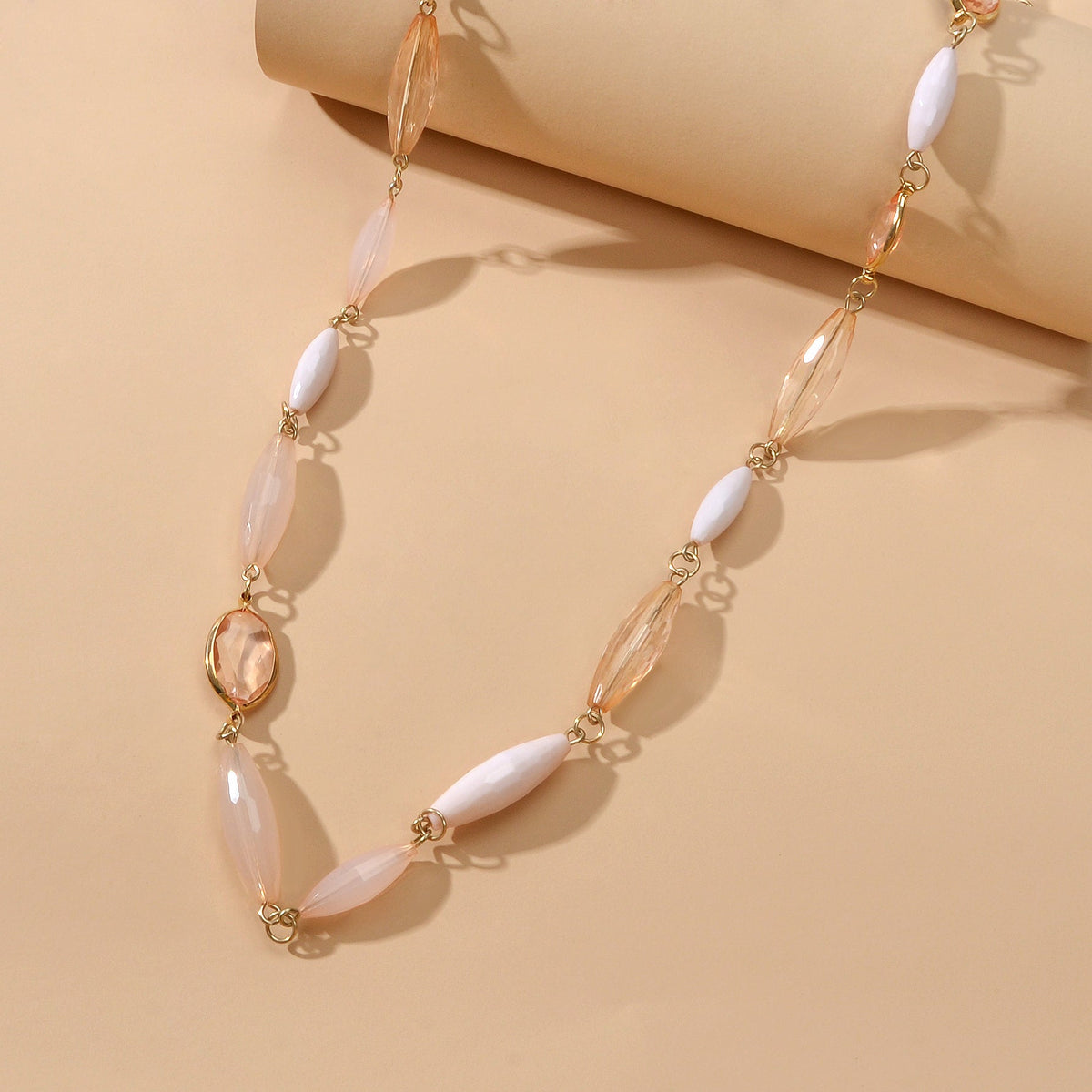 Multilayer Champagne Beads Necklace Beautiful Water Drop Clavicle Jewellery Gift-3