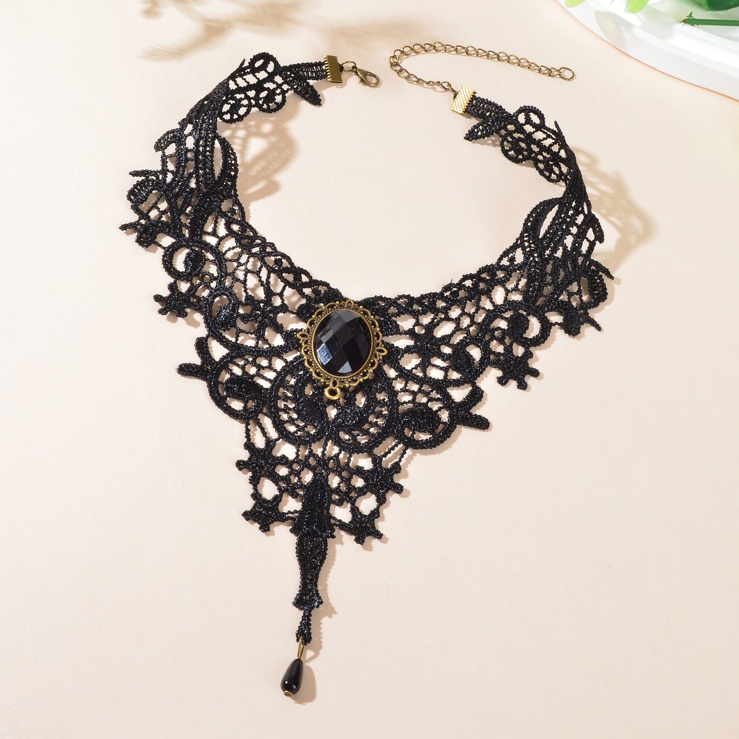 Vintage Gothic Black Hollow Lace Choker Tattoo Collar Necklace Cosplay Jewellery-1