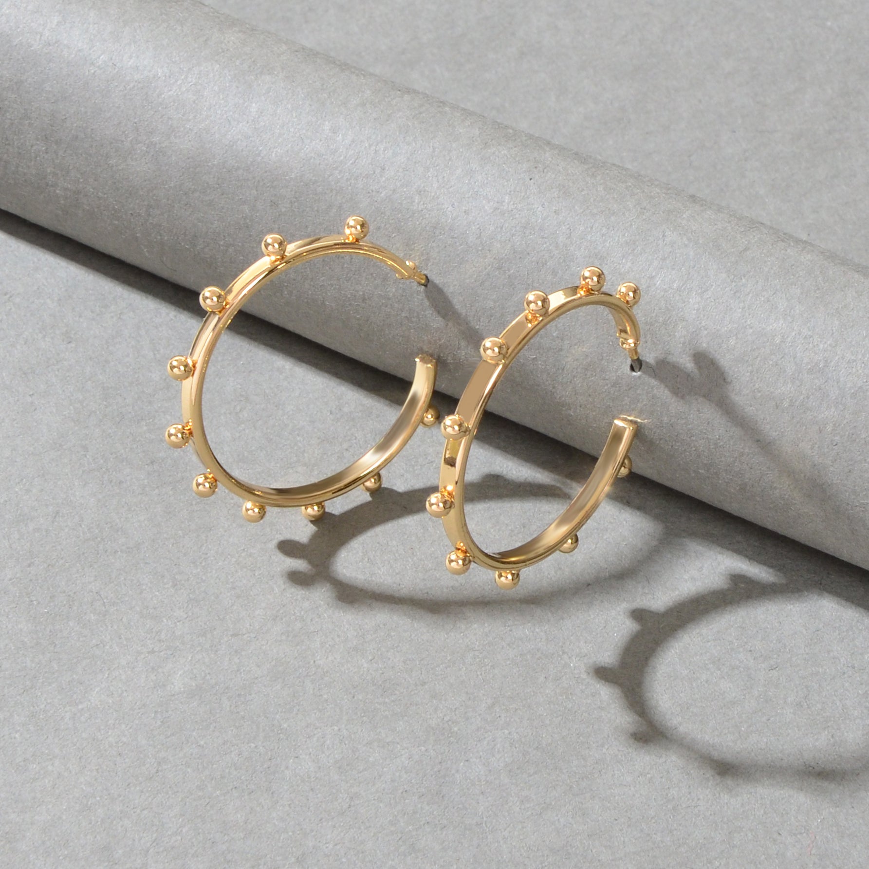 Statement Gold Silver Round Circle Huggie Hoop Earrings Women Party Accessories-2