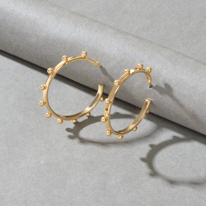 Statement Gold Silver Round Circle Huggie Hoop Earrings Women Party Accessories-2