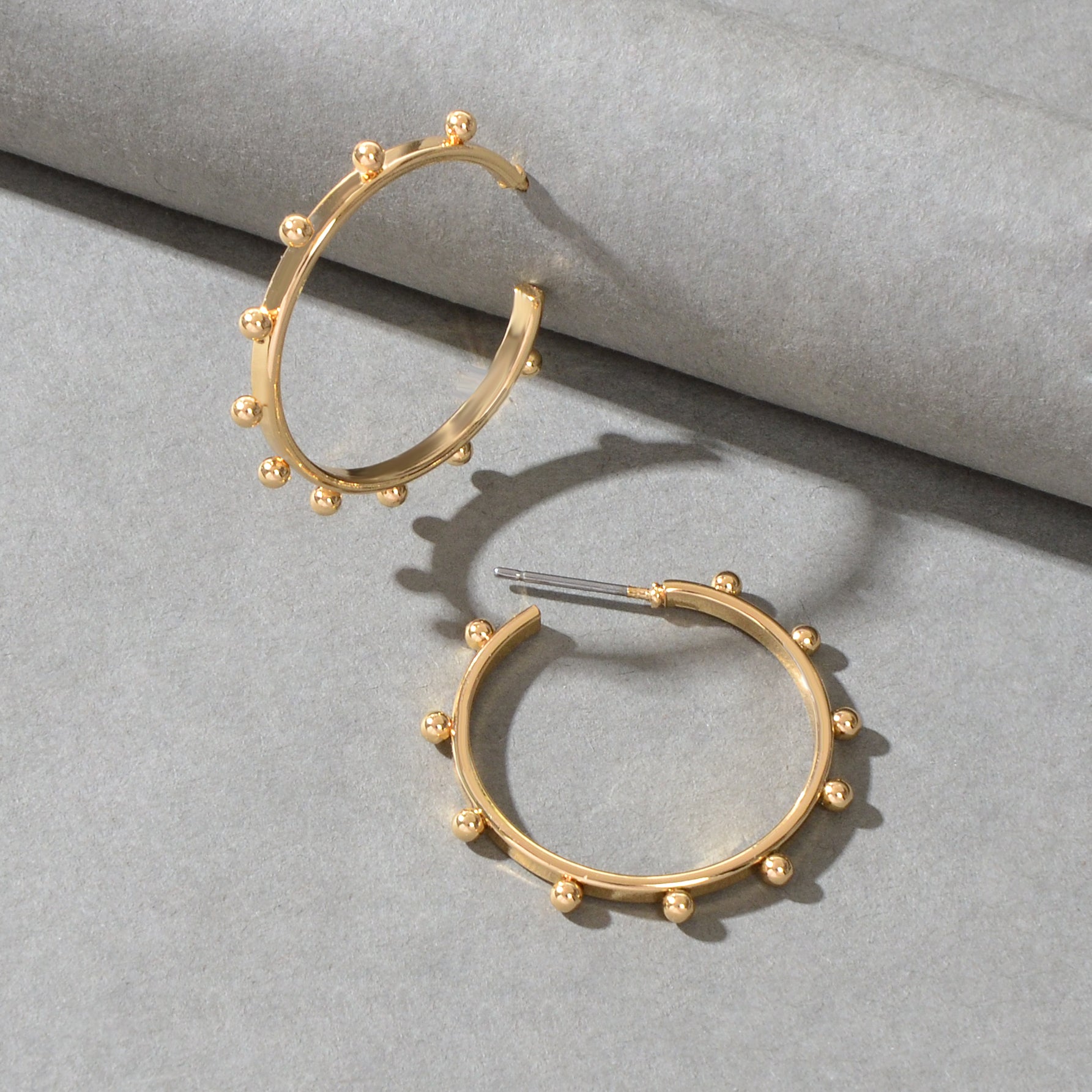 Statement Gold Silver Round Circle Huggie Hoop Earrings Women Party Accessories-3