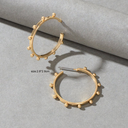 Statement Gold Silver Round Circle Huggie Hoop Earrings Women Party Accessories-4