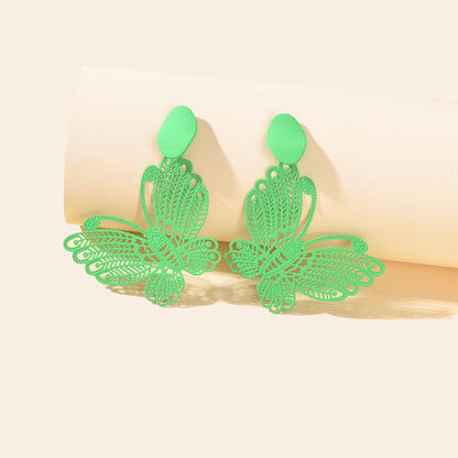 Hollow Butterfly Stud Earrings Insect Charm Jewellery For Women Girls Pary Gift-2