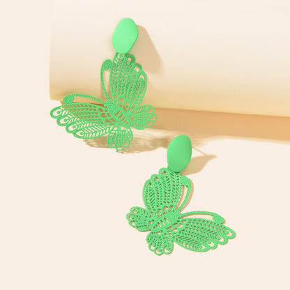 Hollow Butterfly Stud Earrings Insect Charm Jewellery For Women Girls Pary Gift-3