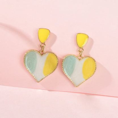 Y2k Style Accessories Candy Colour Love Heart Dangle Nice Collection Earrings-2