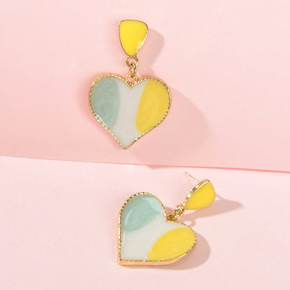 Y2k Style Accessories Candy Colour Love Heart Dangle Nice Collection Earrings-3