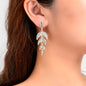Vintage Accessories Antique Silvery Leaf Dangle Earrings for Women Daily Holiday Jewelry-0