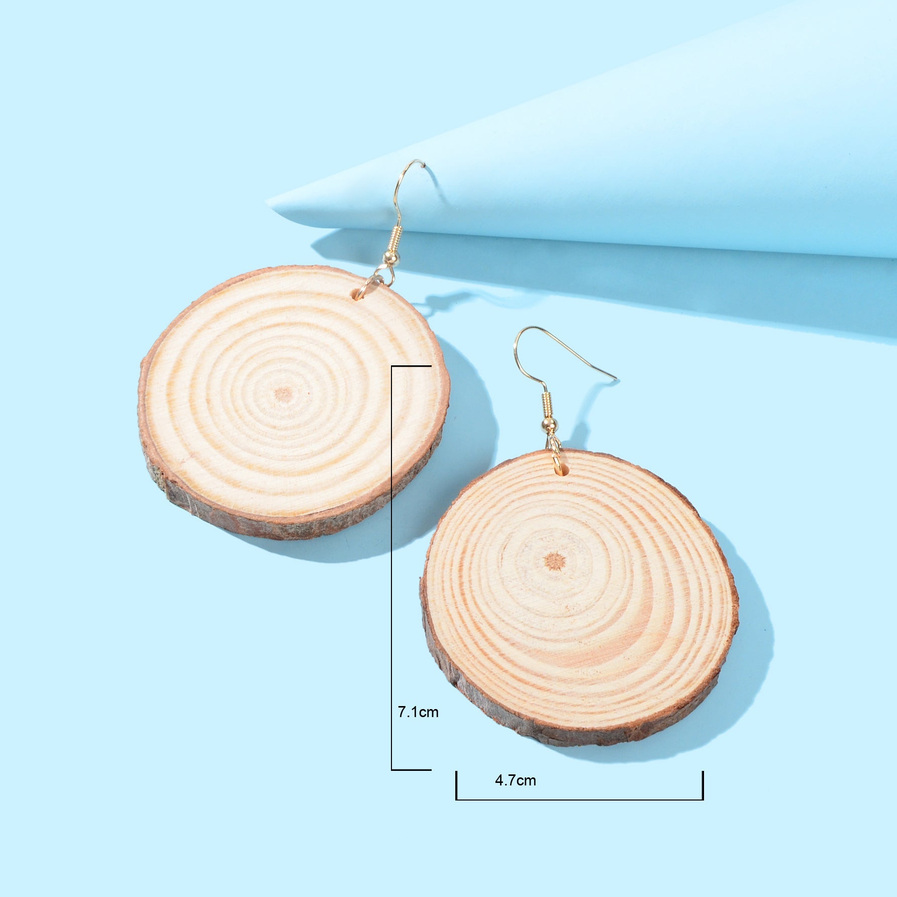 American Jewelry Ethnic Style Annual Rings Wood Dangle Hook Earrings for Holiday-3