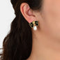 Retro Jewellery Pearl Charm White Black Enamel Bow Tie Hypoallergenic Earrings-0